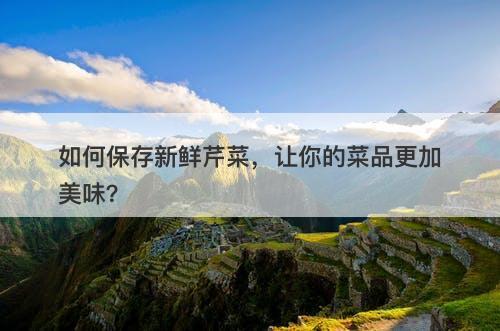 如何保存新鲜芹菜，让你的菜品更加美味？