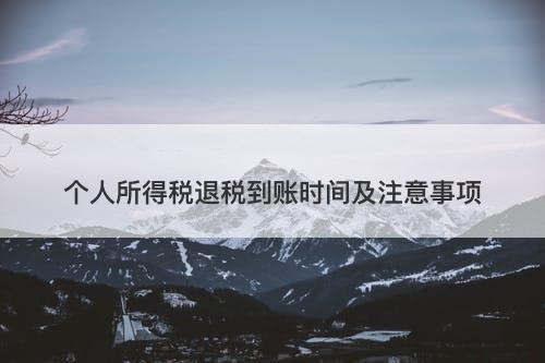 个人所得税退税到账时间及注意事项