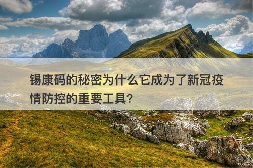 锡康码的秘密为什么它成为了新冠疫情防控的重要工具？-图1