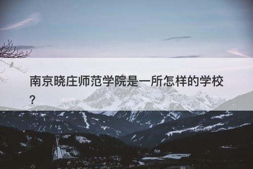 南京晓庄师范学院是一所怎样的学校？