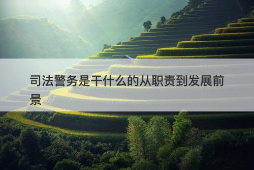 司法警务是干什么的从职责到发展前景
