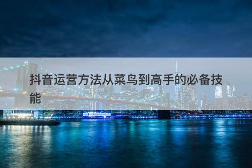 抖音运营方法从菜鸟到高手的必备技能