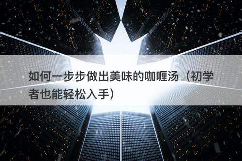 如何一步步做出美味的咖喱汤（初学者也能轻松入手）