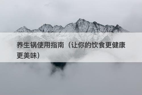 养生锅使用指南（让你的饮食更健康更美味）