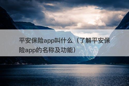 平安保险app叫什么（了解平安保险app的名称及功能）