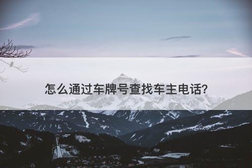 怎么通过车牌号查找车主电话？