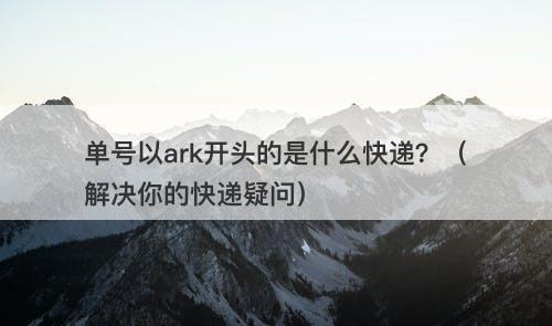 单号以ark开头的是什么快递？（解决你的快递疑问）
