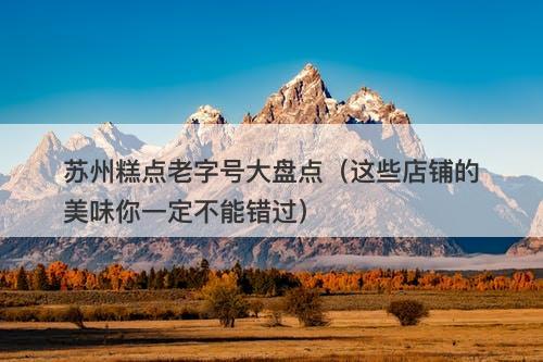 苏州糕点老字号大盘点（这些店铺的美味你一定不能错过）