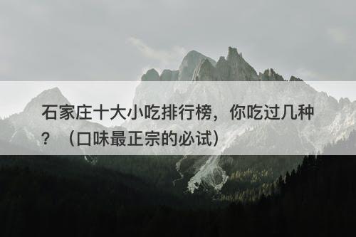 石家庄十大小吃排行榜，你吃过几种？（口味最正宗的必试）