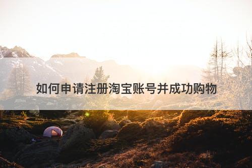 如何申请注册淘宝账号并成功购物