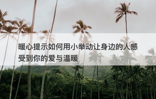 暖心提示如何用小举动让身边的人感受到你的爱与温暖