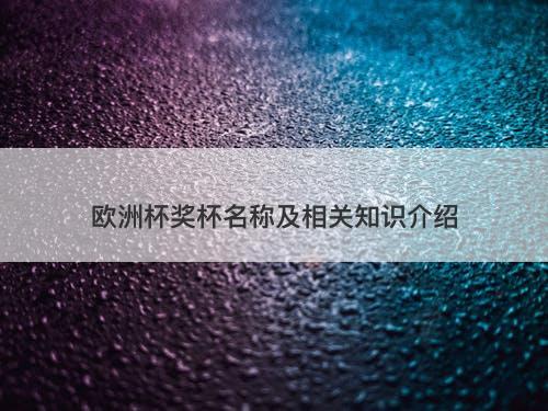 欧洲杯奖杯名称及相关知识介绍