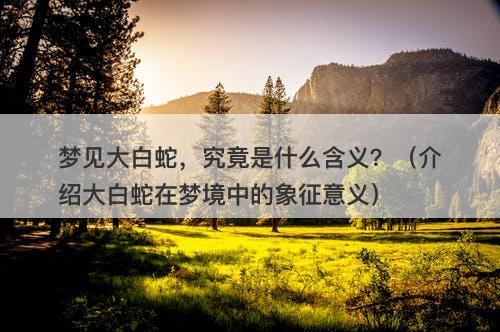 梦见大白蛇，究竟是什么含义？（介绍大白蛇在梦境中的象征意义）