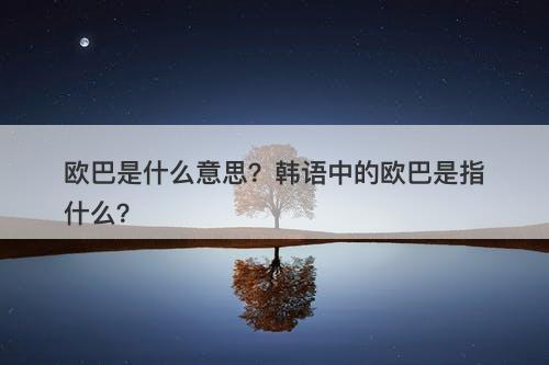 欧巴是什么意思？韩语中的欧巴是指什么？