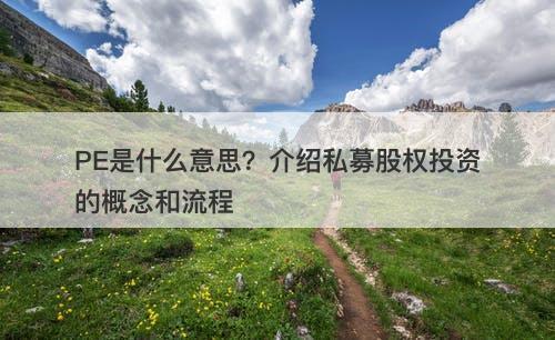 PE是什么意思？介绍私募股权投资的概念和流程