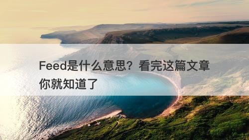 Feed是什么意思？看完这篇文章你就知道了