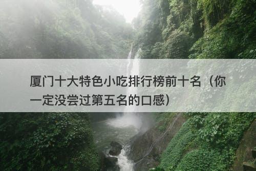 厦门十大特色小吃排行榜前十名（你一定没尝过第五名的口感）