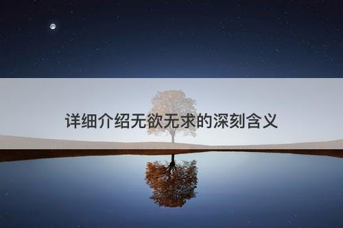 详细介绍无欲无求的深刻含义