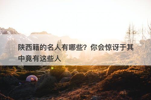 陕西籍的名人有哪些？你会惊讶于其中竟有这些人
