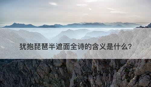 犹抱琵琶半遮面全诗的含义是什么？