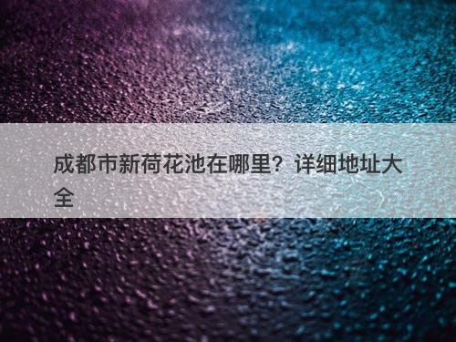 成都市新荷花池在哪里？详细地址大全