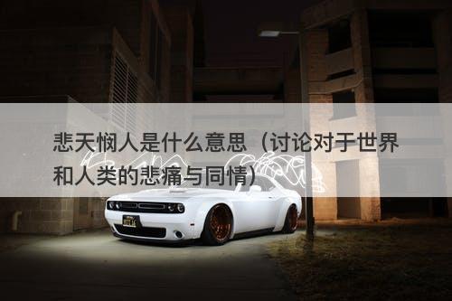 悲天悯人是什么意思（讨论对于世界和人类的悲痛与同情）
