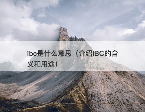 ibc是什么意思（介绍IBC的含义和用途）