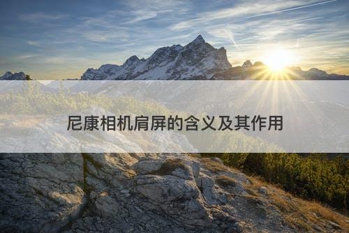 尼康相机肩屏的含义及其作用