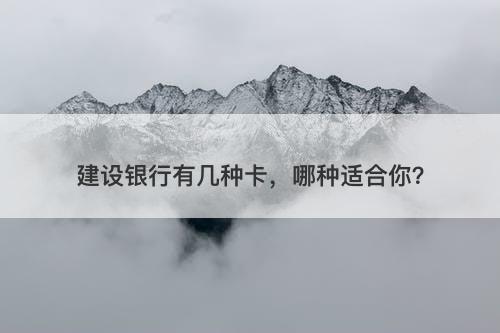 建设银行有几种卡，哪种适合你？