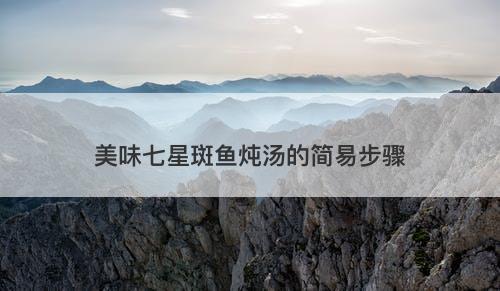 美味七星斑鱼炖汤的简易步骤