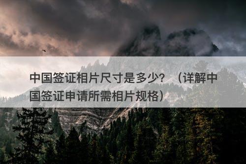 中国签证相片尺寸是多少？（详解中国签证申请所需相片规格）