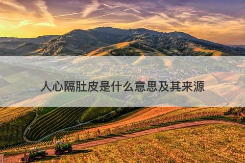 人心隔肚皮是什么意思及其来源