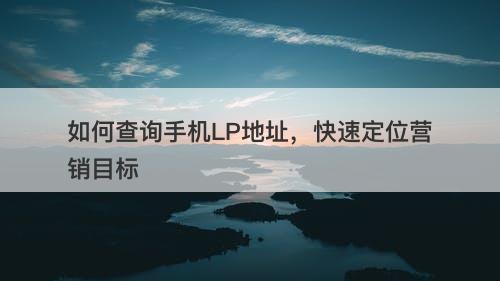 如何查询手机LP地址，快速定位营销目标