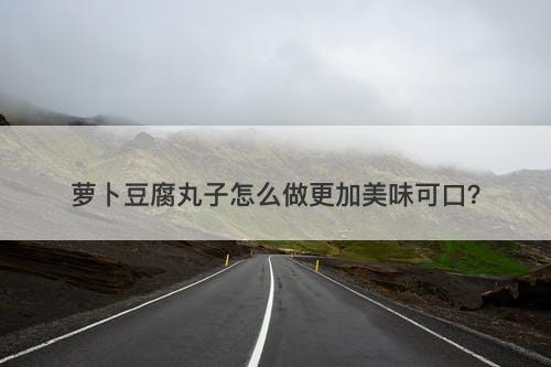 萝卜豆腐丸子怎么做更加美味可口？
