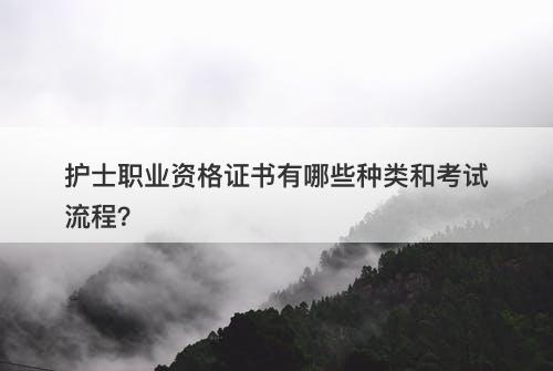 护士职业资格证书有哪些种类和考试流程？