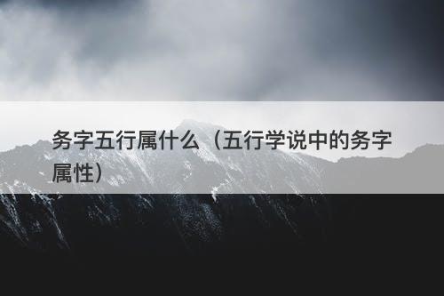 务字五行属什么（五行学说中的务字属性）