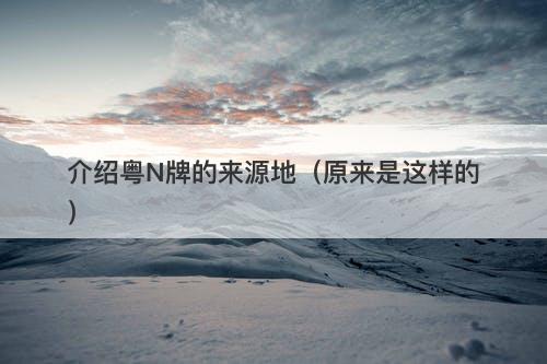 介绍粤N牌的来源地（原来是这样的）