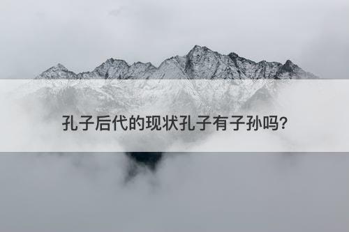 孔子后代的现状孔子有子孙吗？