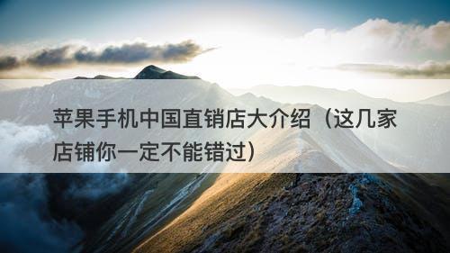 苹果手机中国直销店大介绍（这几家店铺你一定不能错过）