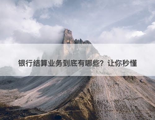 银行结算业务到底有哪些？让你秒懂