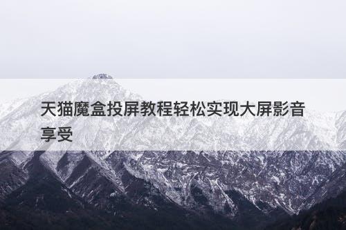 天猫魔盒投屏教程轻松实现大屏影音享受