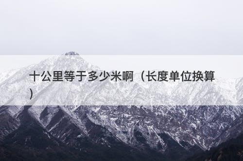 十公里等于多少米啊（长度单位换算）