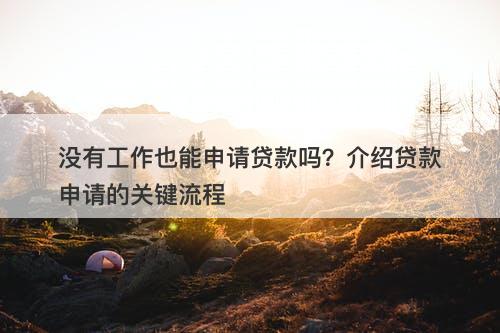 没有工作也能申请贷款吗？介绍贷款申请的关键流程