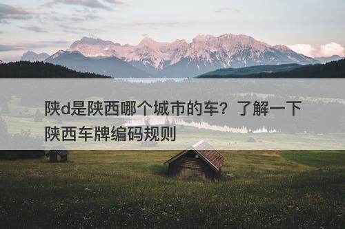 陕d是陕西哪个城市的车？了解一下陕西车牌编码规则