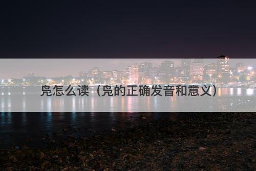 凫怎么读（凫的正确发音和意义）