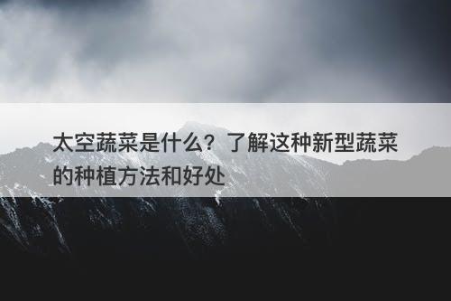 太空蔬菜是什么？了解这种新型蔬菜的种植方法和好处