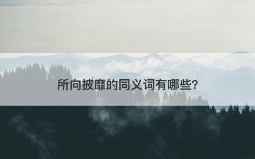 所向披靡的同义词有哪些？