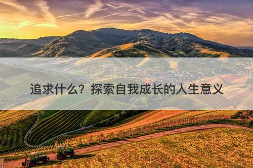 追求什么？探索自我成长的人生意义