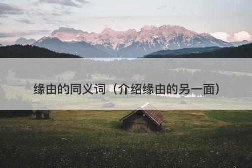 缘由的同义词（介绍缘由的另一面）