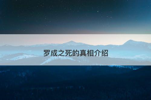 罗成之死的真相介绍